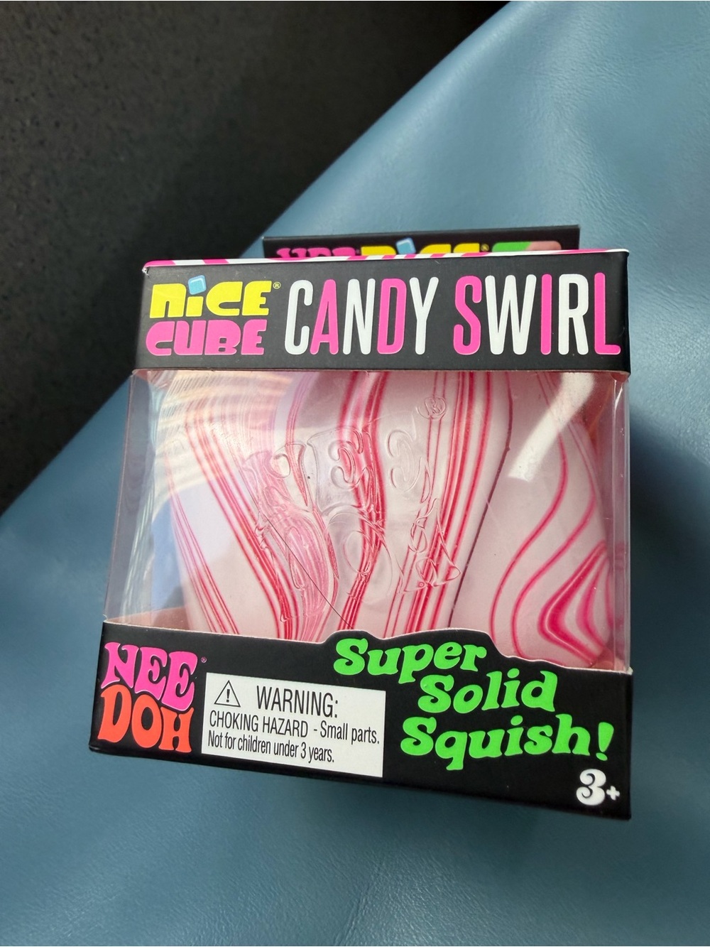 Nice Cube Candy Swirl Super Solid Squish Toy - Pink new and authentic
